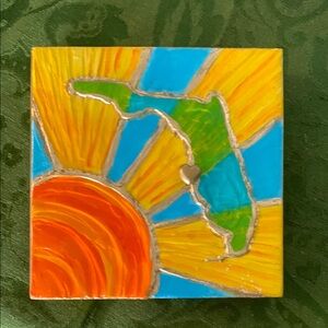 Vibrant Sunburst Art Tile